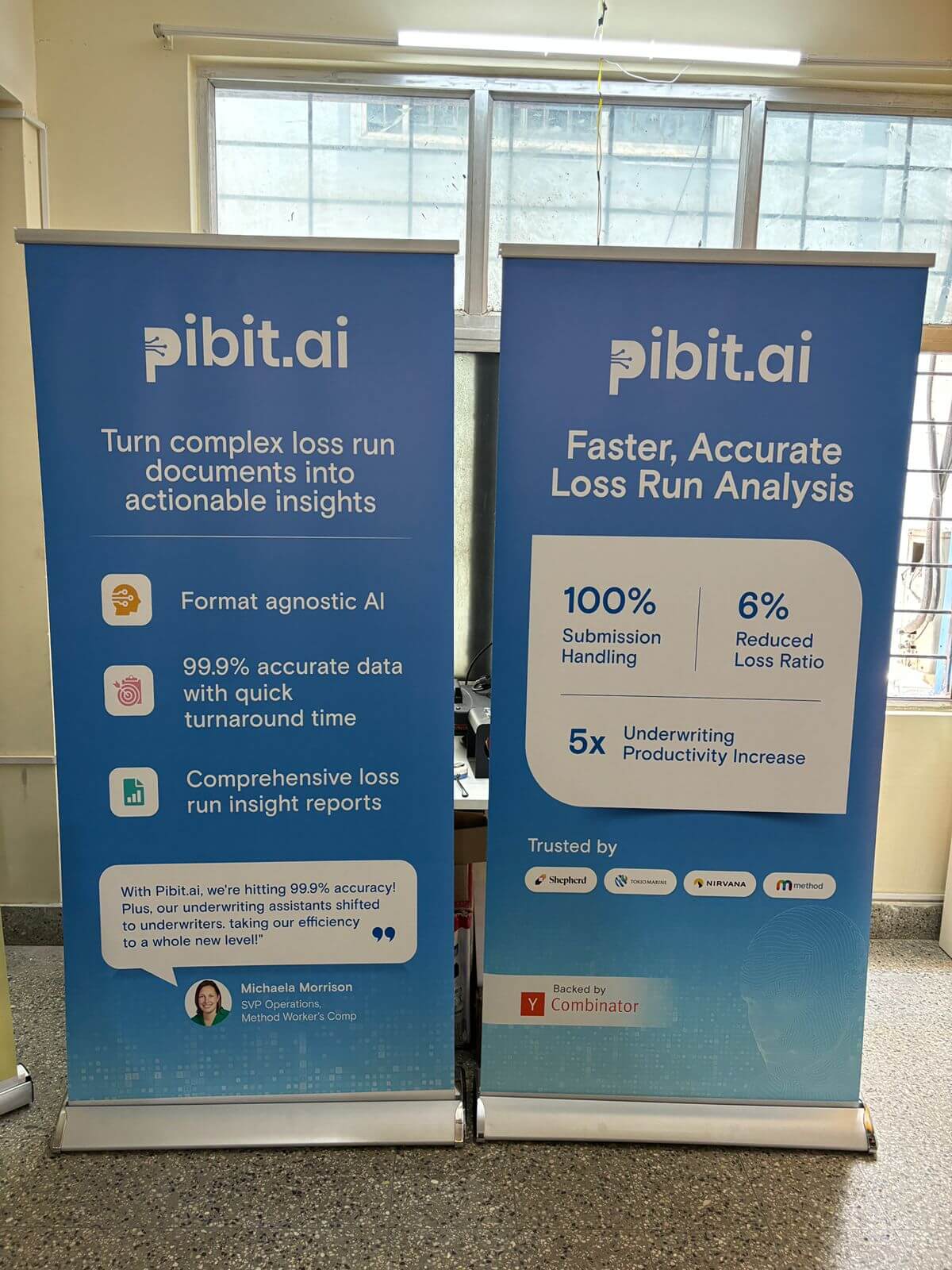 Pibit.ai branded standees by Pixels Digital Studio Bangalore