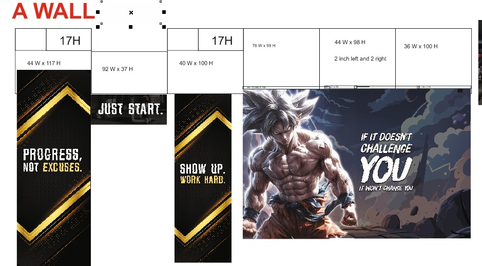 Gym wall mural design and layout planning